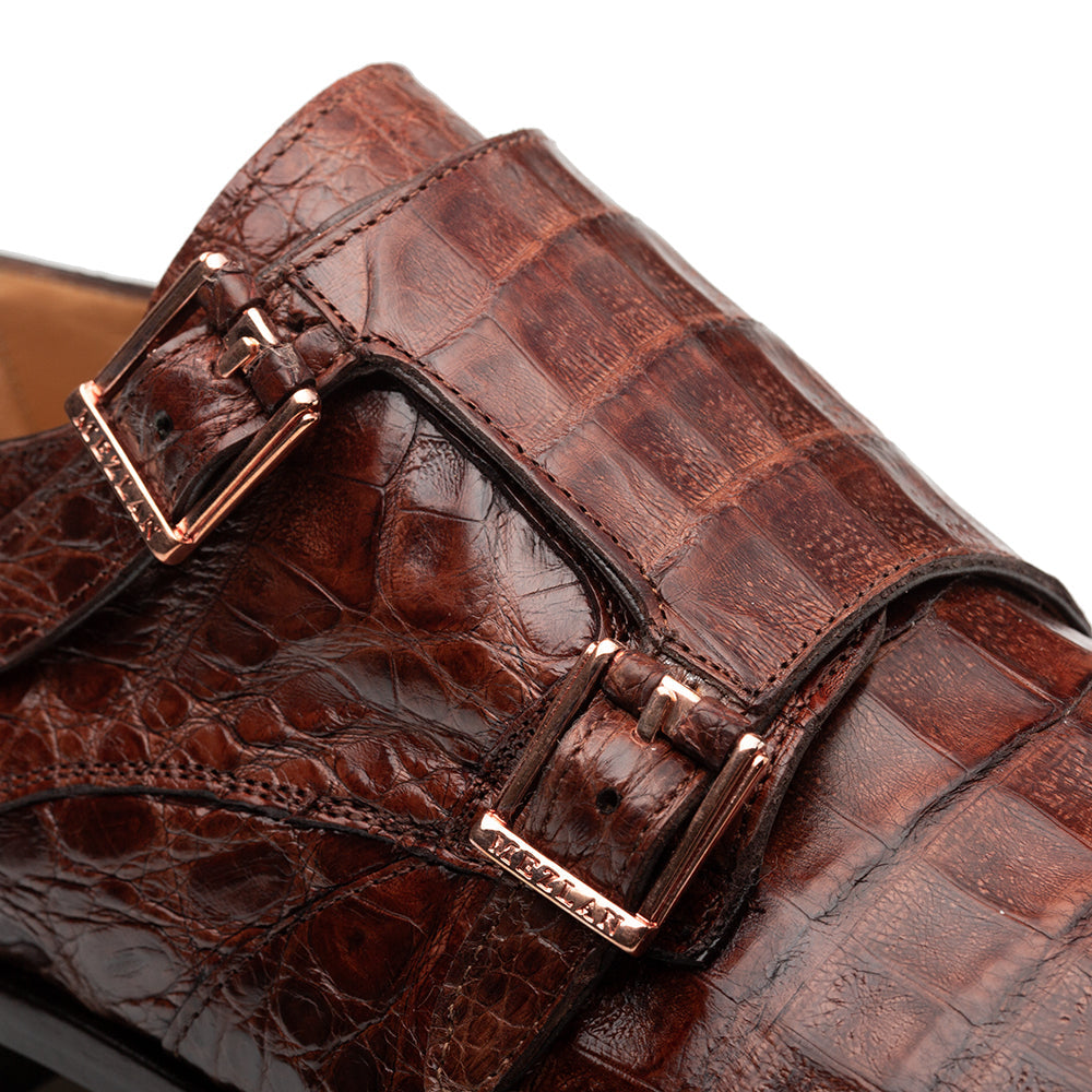Mezlan Doyers Crocodile Double Monk - 8