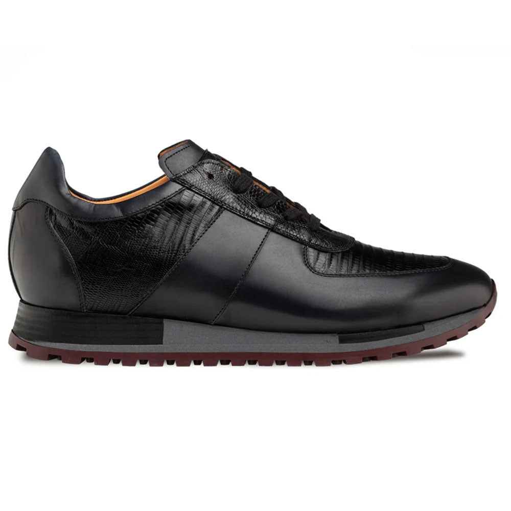 Mezlan Greenwich Calf/Lizard Sneaker - Black - Medium