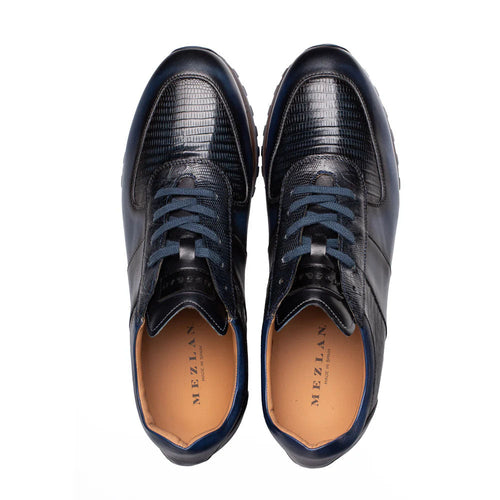 Mezlan Greenwich Calf/Lizard Sneaker - Blue
