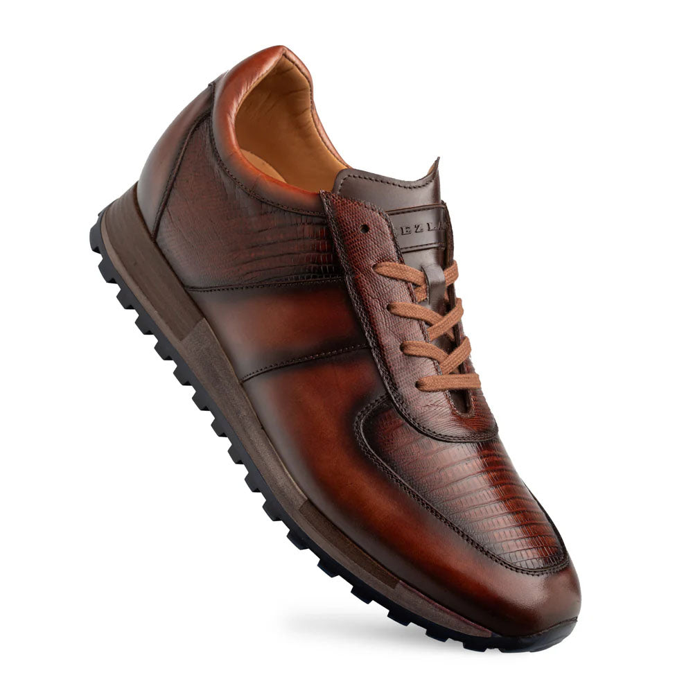 Mezlan Greenwich Calf/Lizard Sneaker - Tan - Medium