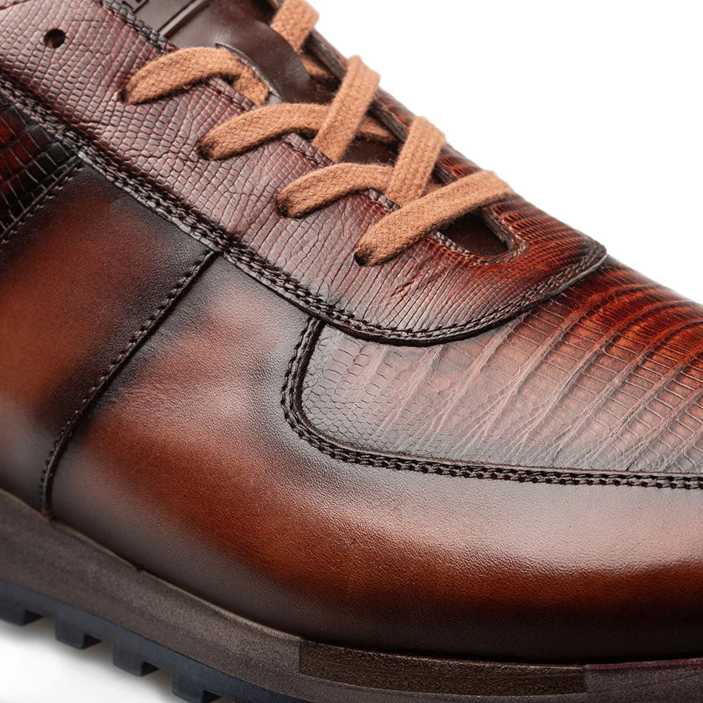 Mezlan Greenwich Calf/Lizard Sneaker - Tan - Medium