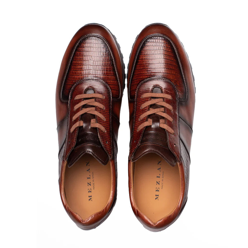 Mezlan Greenwich Calf/Lizard Sneaker - Tan - Medium