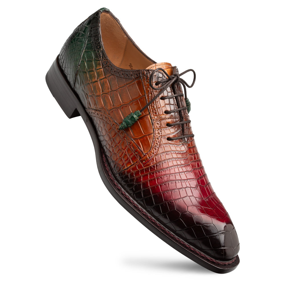 Mezlan Marble Multi Tone Alligator Oxford - 8