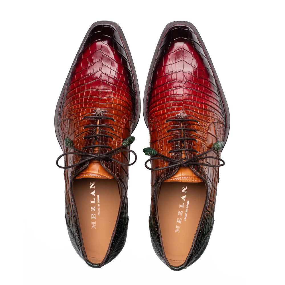 Mezlan Marble Multi Tone Alligator Oxford - Medium