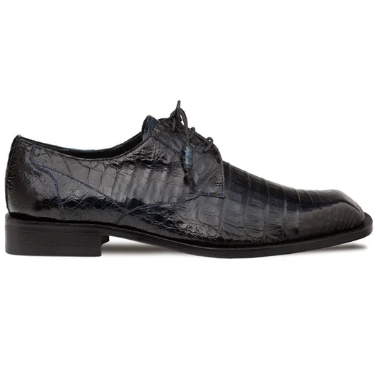 Mezlan Ugo Crocodile Square Toe Lace Up Derby Blue (50200-F)