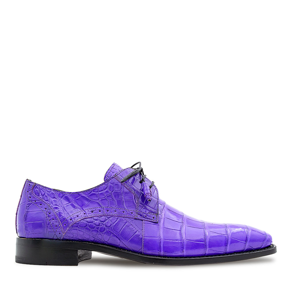 Mezlan Alligator Derby: Luxury Plain Toe Shoes - 9 ½