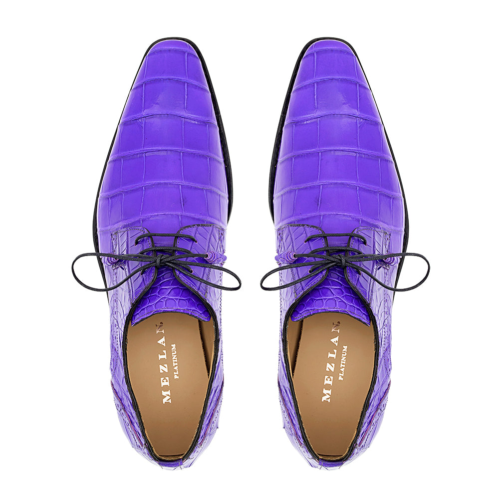Mezlan Alligator Derby: Luxury Plain Toe Shoes - 9 ½