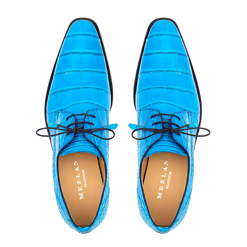 Mezlan Alligator Derby: Luxury Plain Toe Shoes - 9 ½