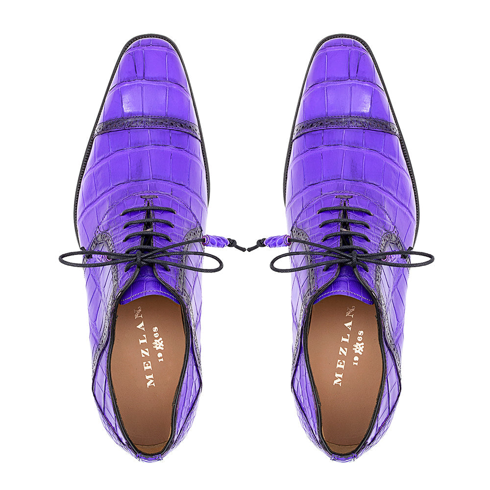 Mezlan Alligator Cap Toe Lace-Up Shoe - 8