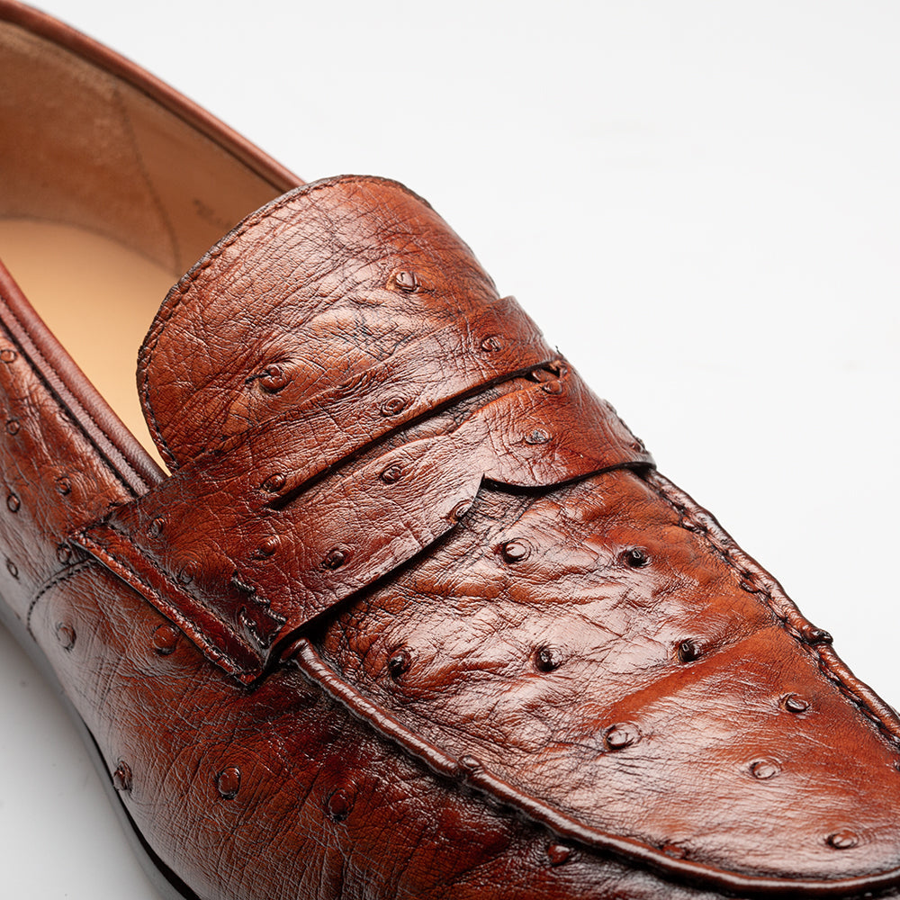 Mezlan Nogales Ostrich Penny Loafer - 8