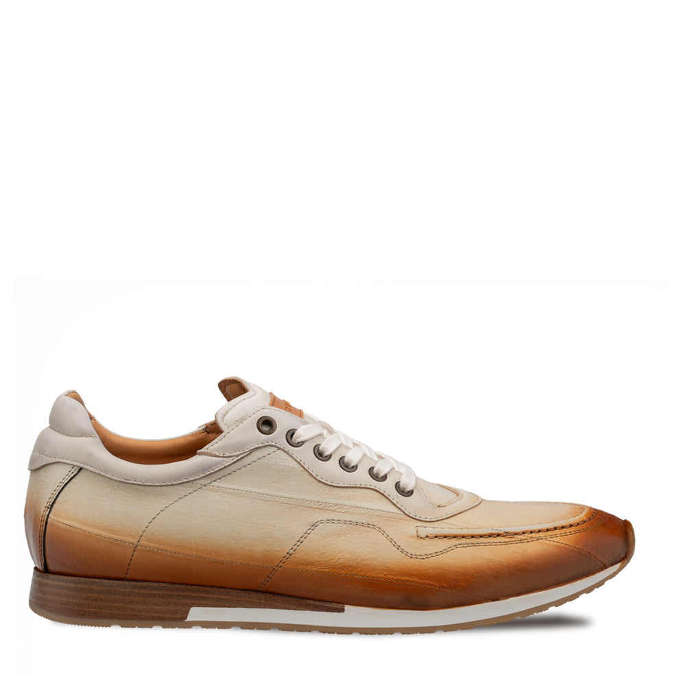 Mezlan Bi-Tonal Eel Dress Sneaker - Luxury Italian Leather Shoes - 8