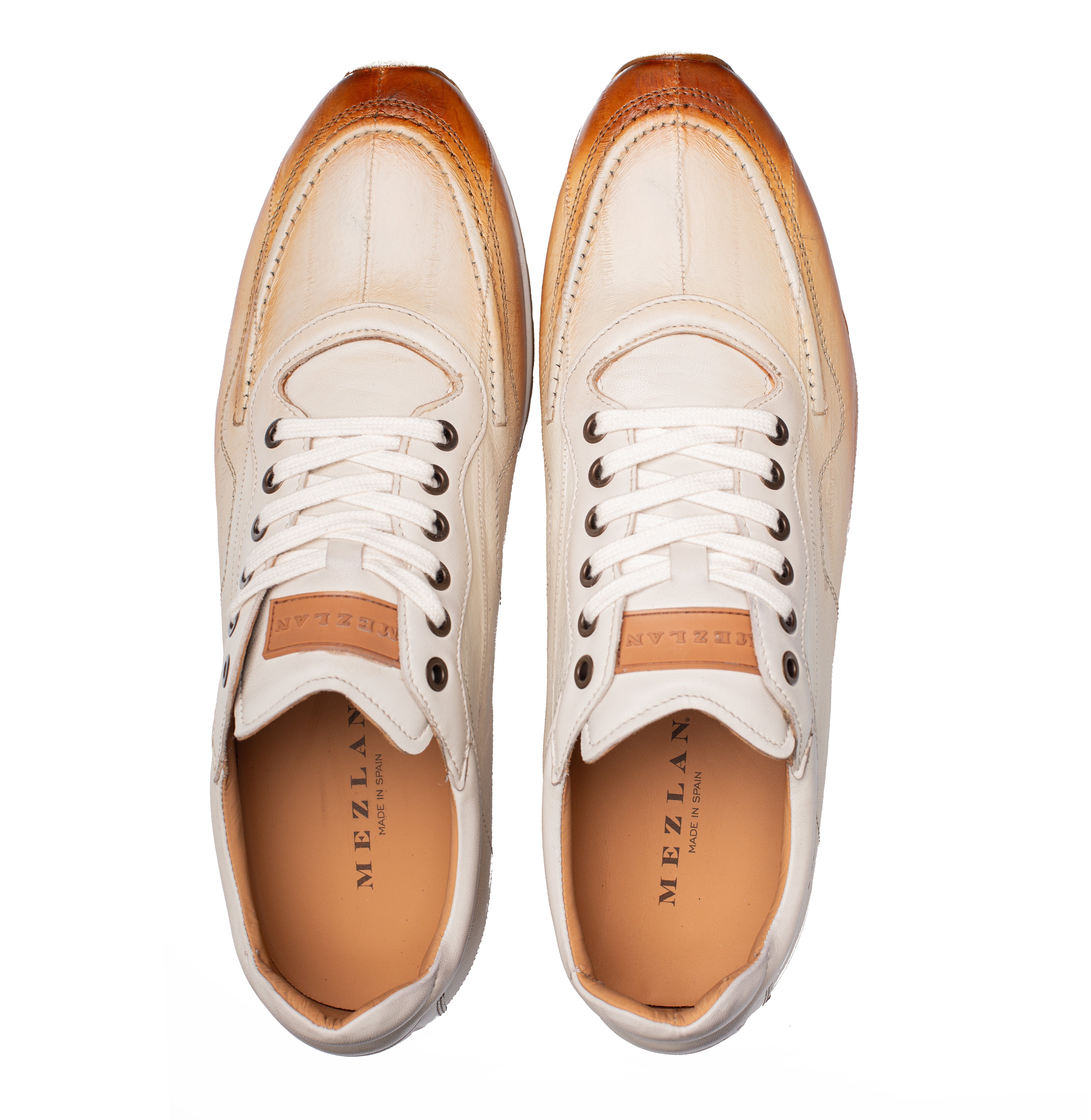 Mezlan Bi-Tonal Eel Dress Sneaker - Luxury Italian Leather Shoes - 8