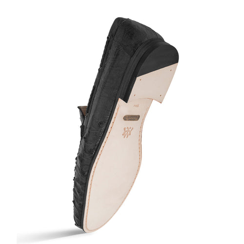 Mezlan Ostrich Leather Moccasin Slip-On Loafers