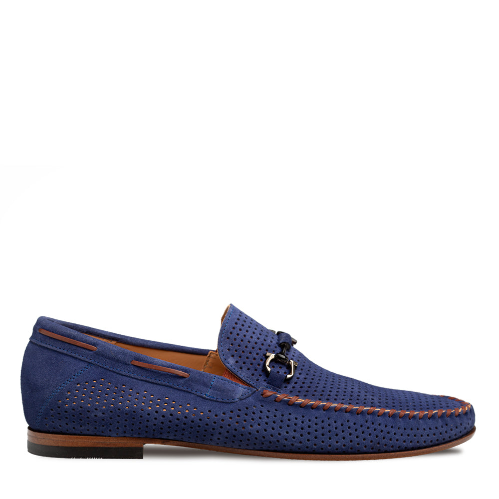 Mezlan Tarraco Perf Suede Moccasin - Luxury Italian Loafer - 8