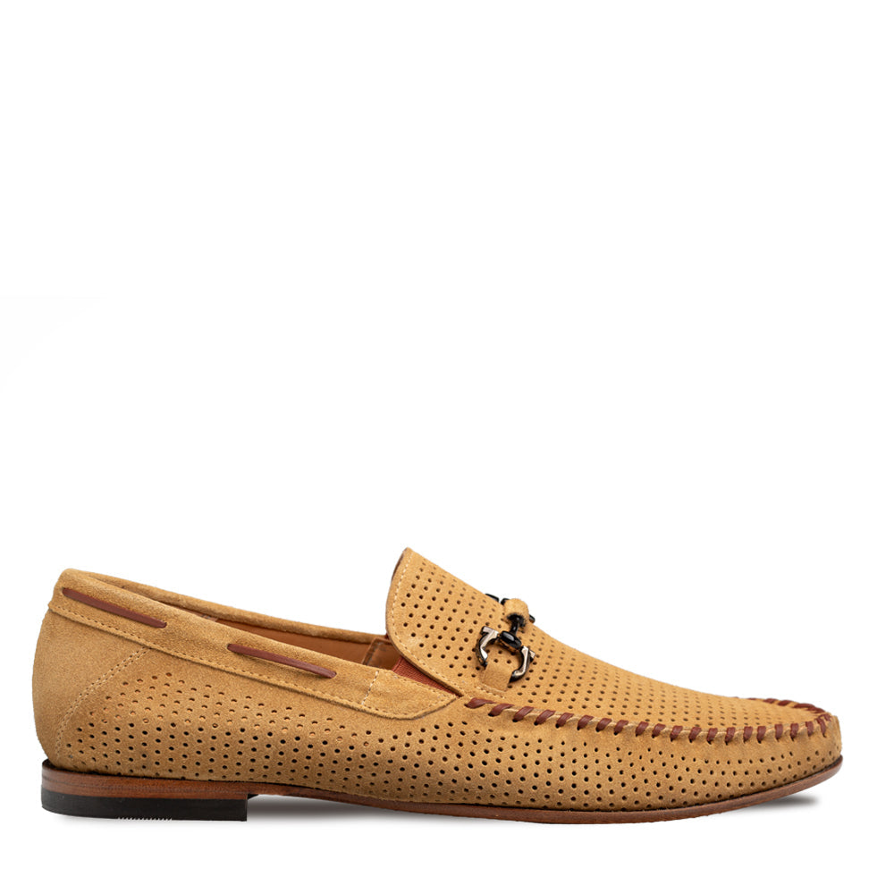 Mezlan Tarraco Perf Suede Moccasin - Luxury Italian Loafer - 8