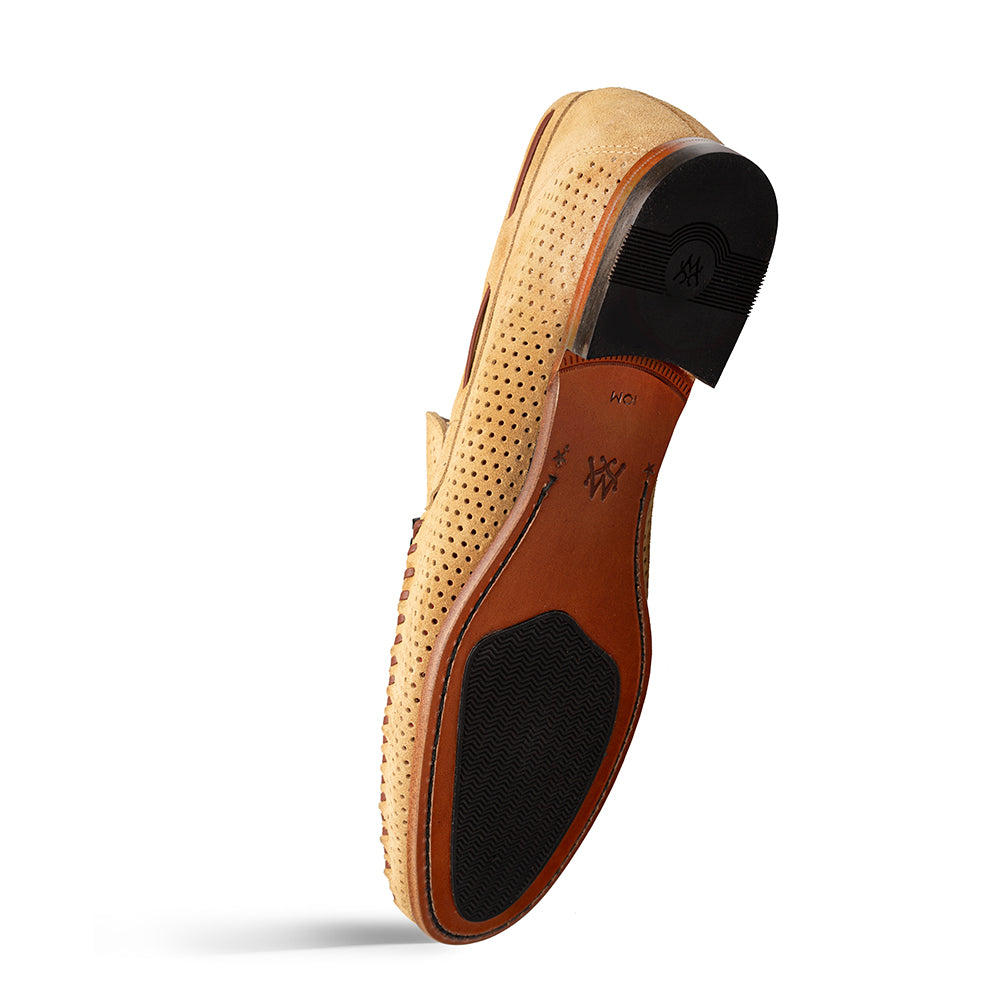 Mezlan Tarraco Perf Suede Moccasin - Luxury Italian Loafer - 8