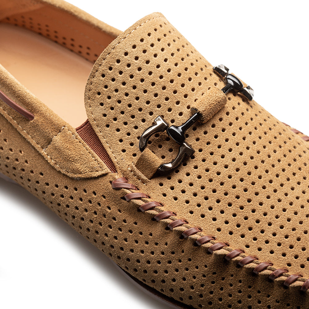 Mezlan Tarraco Perf Suede Moccasin - Luxury Italian Loafer - 8