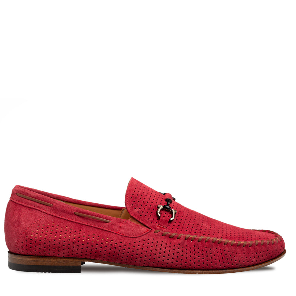 Mezlan Tarraco Perf Suede Moccasin - Luxury Italian Loafer - 8