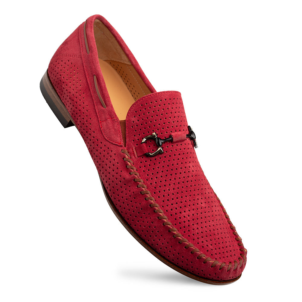 Mezlan Tarraco Perf Suede Moccasin - Luxury Italian Loafer - 8