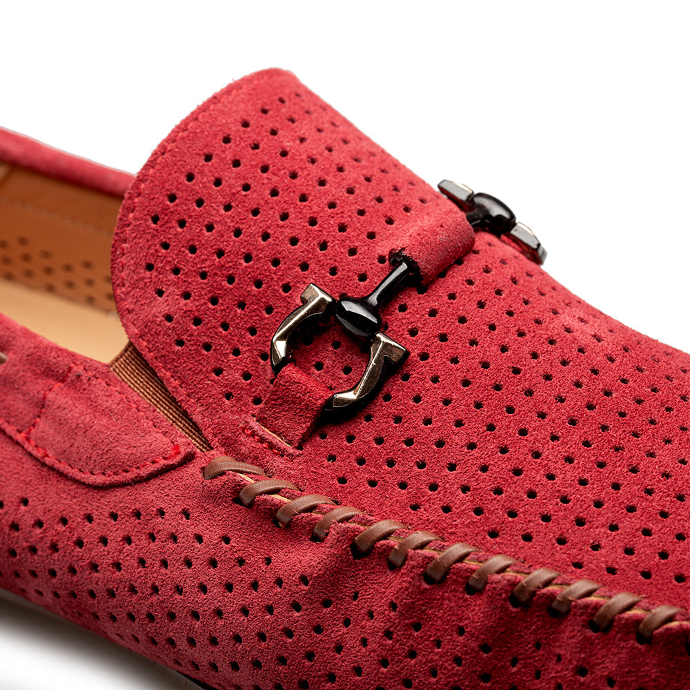 Mezlan Tarraco Perf Suede Moccasin - Luxury Italian Loafer - 8