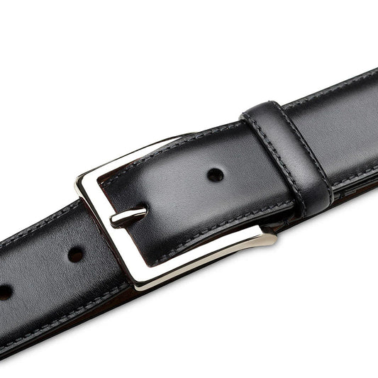 Mezlan AO11522 Black Calfskin Patina Belt Classic Shoe