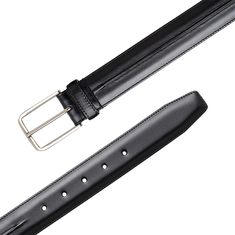 Mezlan Center-Piped Calfskin Belt - 36