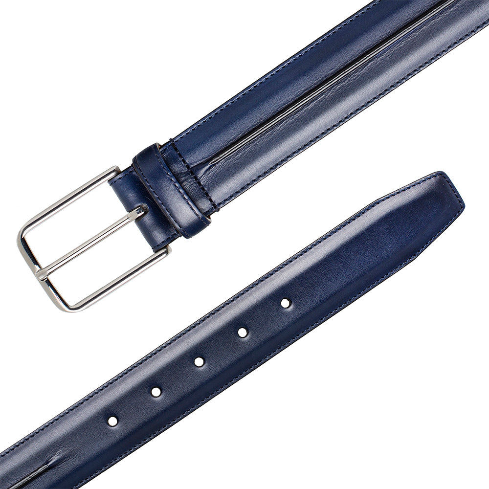 Mezlan Center-Piped Calfskin Belt - 36