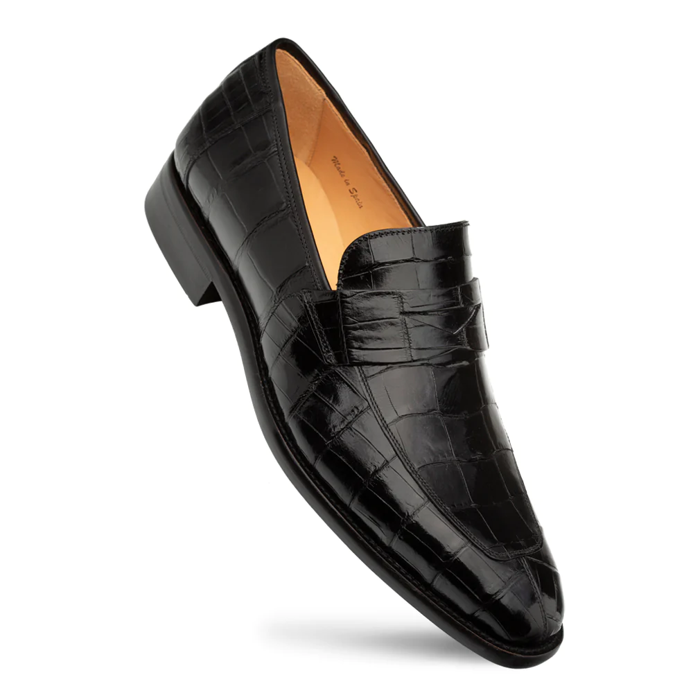 Mezlan Piccolo Alligator Penny Loafer Black (4954-J) - Medium