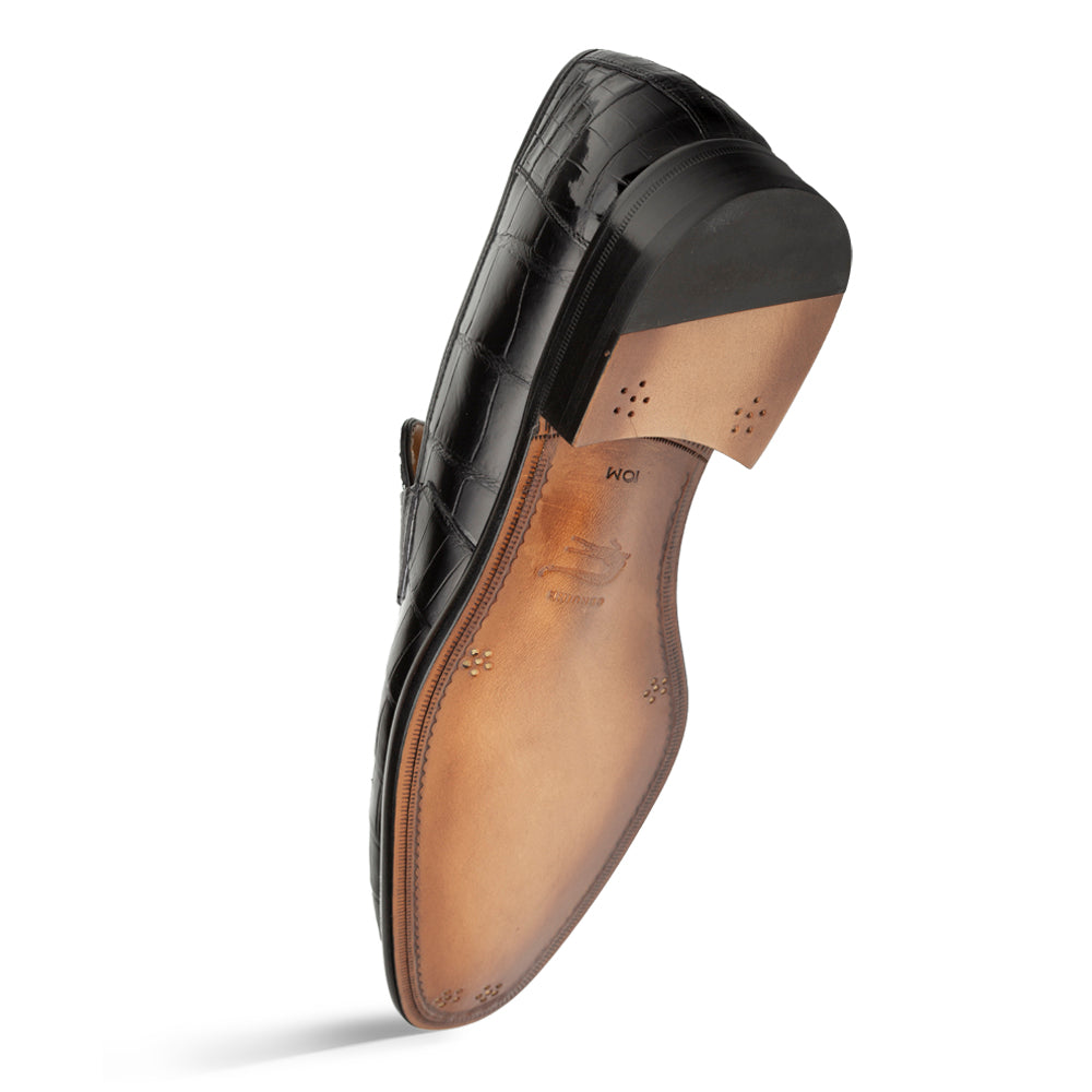 Mezlan Piccolo Alligator Penny Loafer - 8