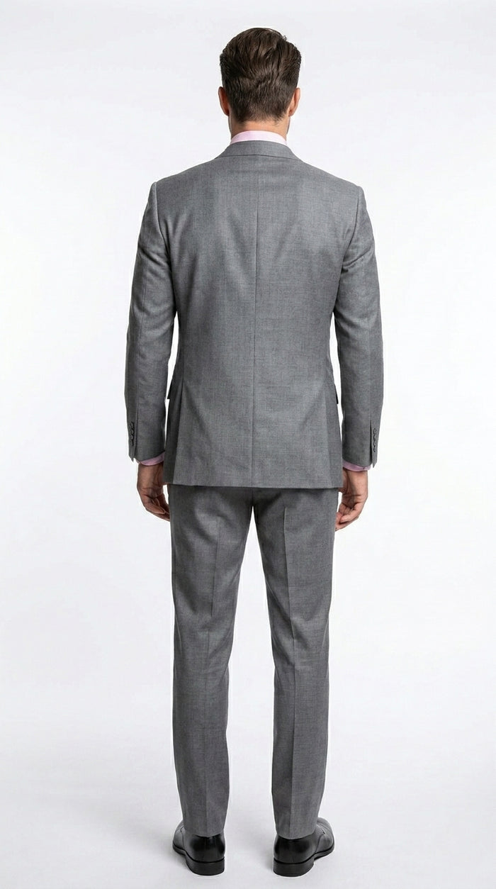 Charcoal Modern Fit 3-Piece Suit with Lapel Vest & Adjustable Pants