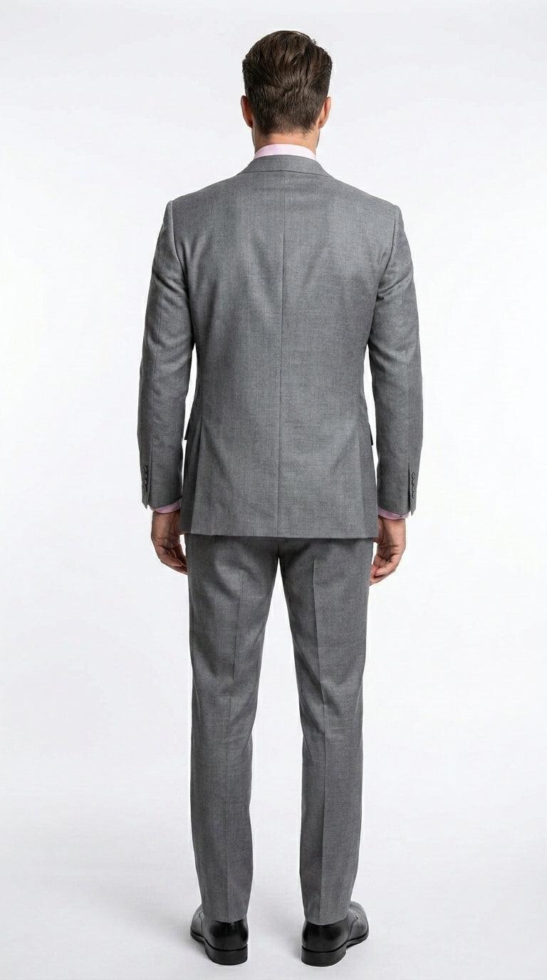 Charcoal Modern Fit 3-Piece Suit with Lapel Vest & Adjustable Pants