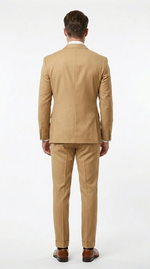 Rossiman Men’s Mustard Yellow Double Breasted Suit, Designer Fashion Dress Suit for Weddings, Prom, Parties, and Special Occasions