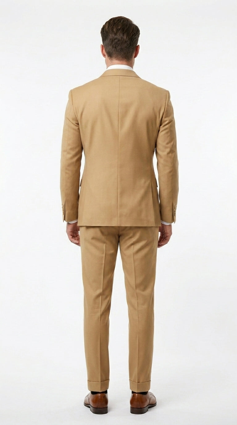 Rossiman Men’s Mustard Yellow Double Breasted Suit, Designer Fashion Dress Suit for Weddings, Prom, Parties, and Special Occasions