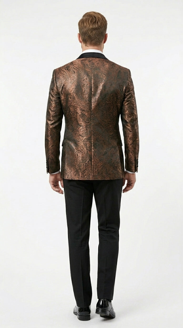 Stacy Adams Men’s High Fashion Pattern Sport Coat, Hybrid Fit Formal Blazer in Bronze, Silver, Red and Purple