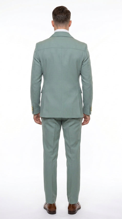 Men’s Olive Green Safari Suit Set, Utility Jacket and Adjustable Waist Pants Casual Outfit