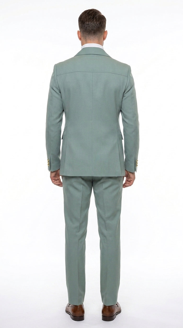 Men’s Olive Green Safari Suit Set, Utility Jacket and Adjustable Waist Pants Casual Outfit