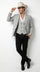 Men’s Light Gray Western Suit Blazer with Double Breasted Vest, Modern Cowboy Formal Outfit