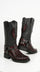 Men’s Los Altos Black Cherry Caiman Tail Skin Biker Boots, Exotic Western Motorcycle Boots
