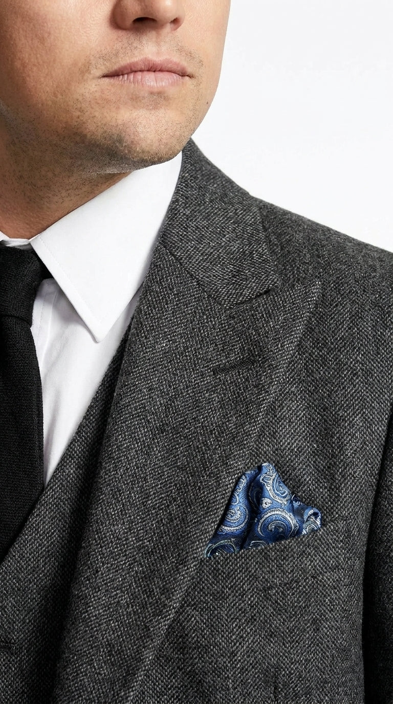 Men’s Charcoal 1920s Gangster 3 Piece Suit, Great Gatsby Formal Outfit for Weddings, Prom, Parties, and Theme Events