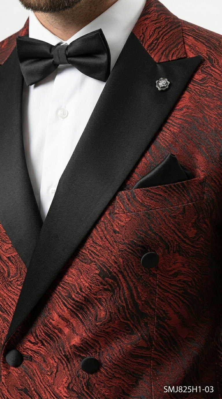 Stacy Adams Men’s High Fashion Pattern Sport Coat, Hybrid Fit Formal Blazer in Bronze, Silver, Red and Purple