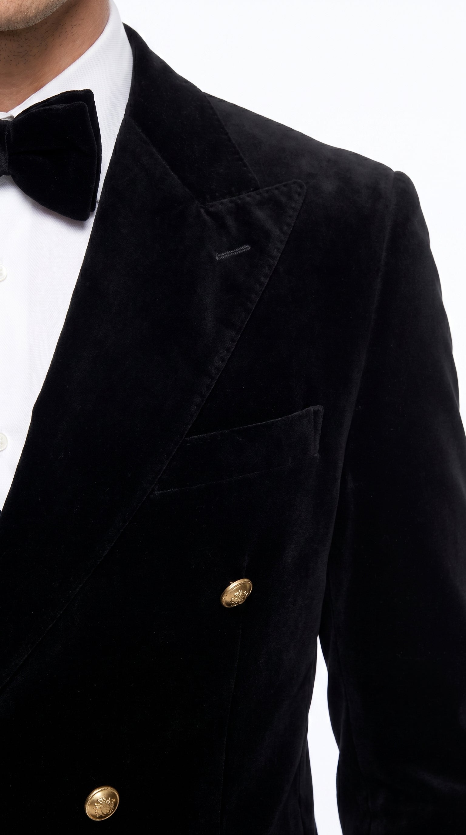 Men’s Rossi Man Zeus Black Velvet Double Breasted Tuxedo Suit, Formal Wedding Prom Dinner Suit Set - 34 Short or Extra Small