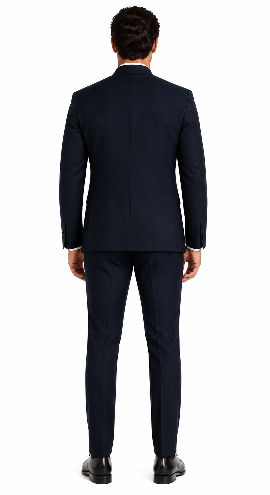 Mandarin Suit - Navy Blue Color Banded Collar Suit - Chines Collar in Color Dark Blue