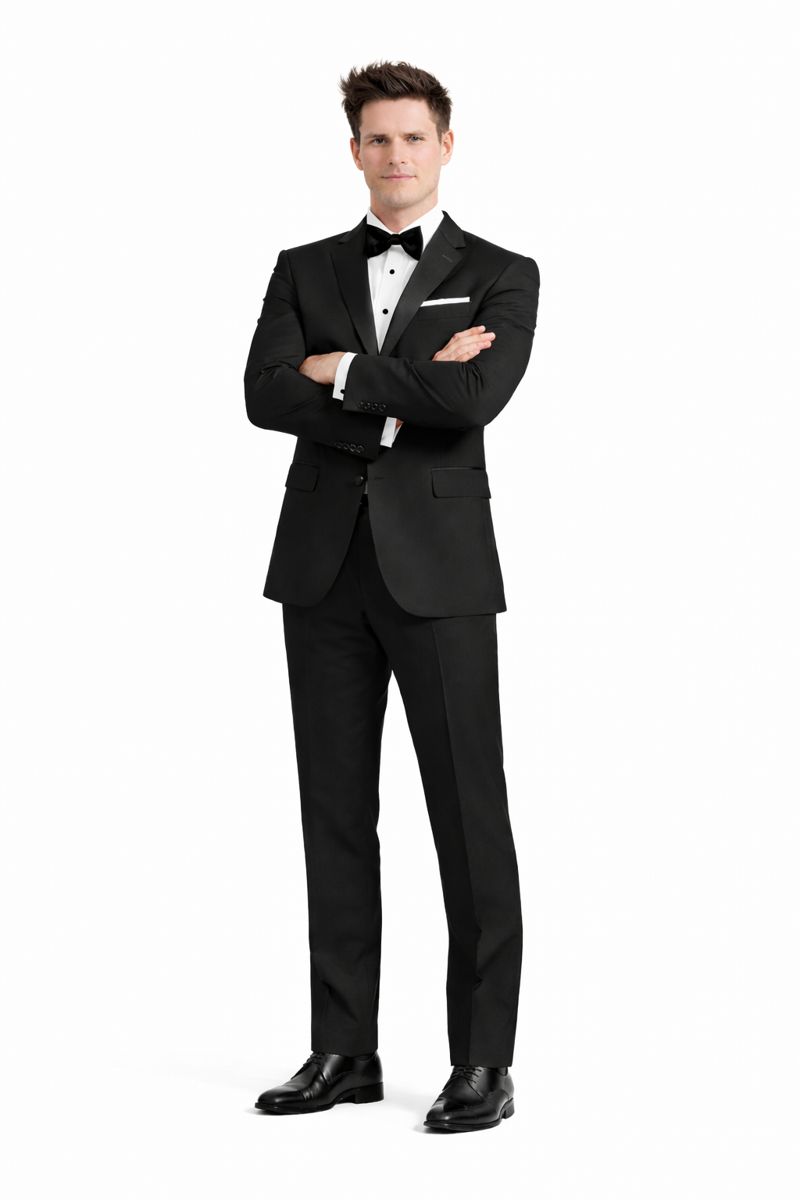 Mantoni 140s Wool 1-button Black Tuxedo-New Designer Collection - 34 Short or Extra Small