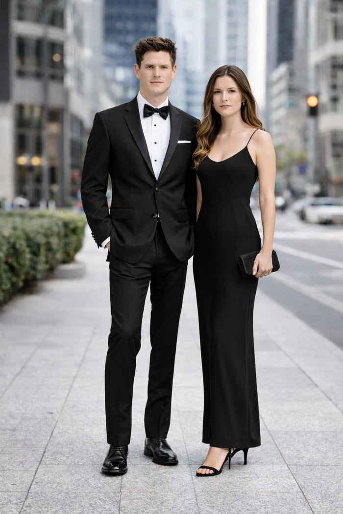 Tiglio 140s Wool 1-button Black Tuxedo-New Designer Collection