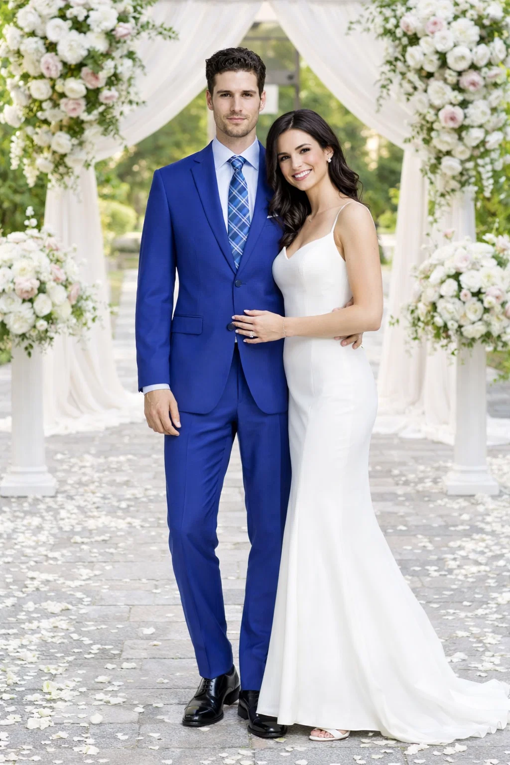 Mantoni 2-Button Slim or Modern Fit in 3-Blue Navy Fabrics - 34 Short or Extra Small