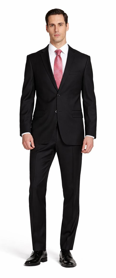 Mantoni Black or Gray 2-Button Slim or Modern Fit Suit - 34 Short or Extra Small