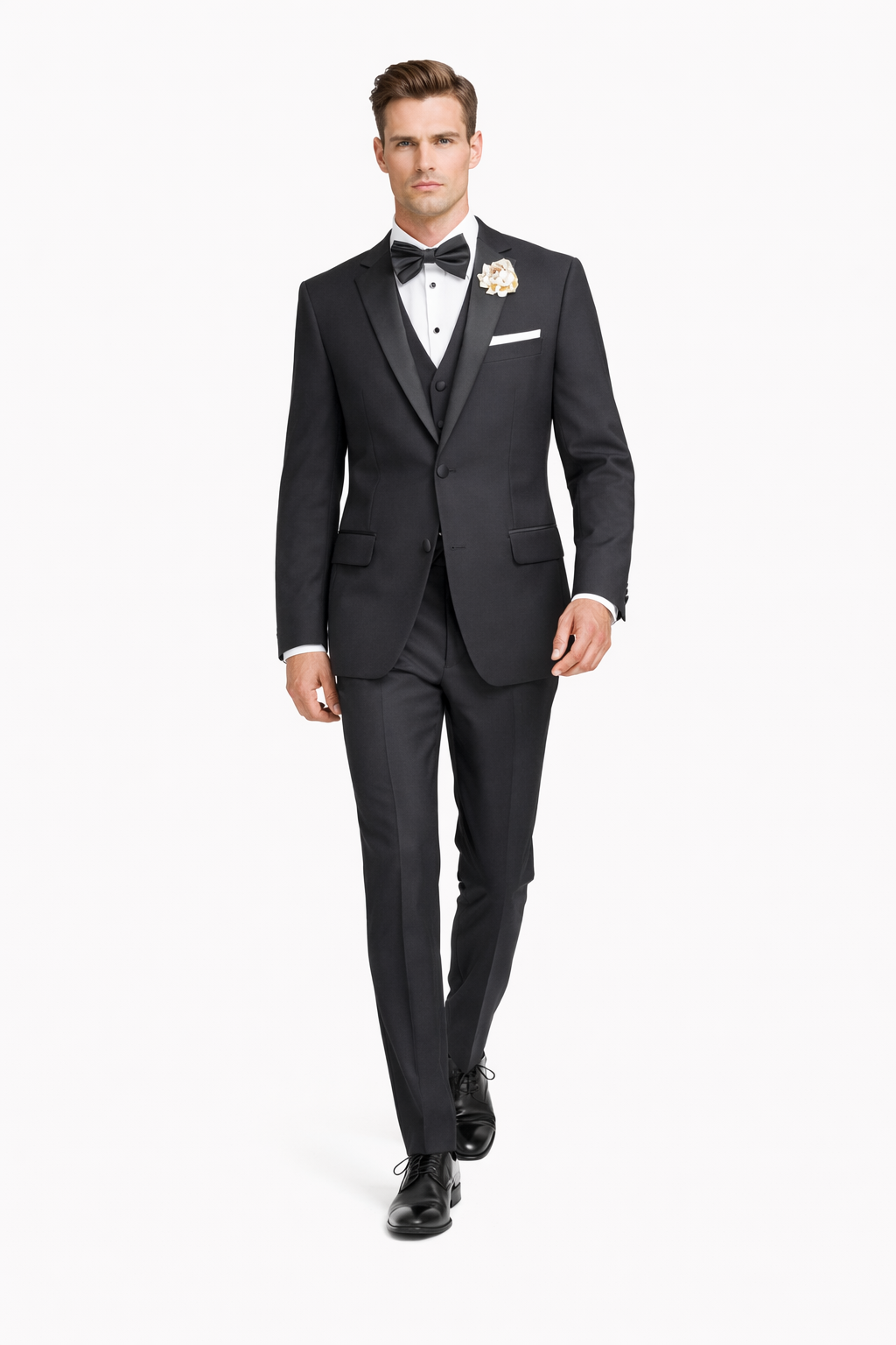 Mens Tiglio Black Tuxedo – Classic Formal Dinner Suit for Wedding, Prom and Black Tie Events - 34 Short or Extra Small