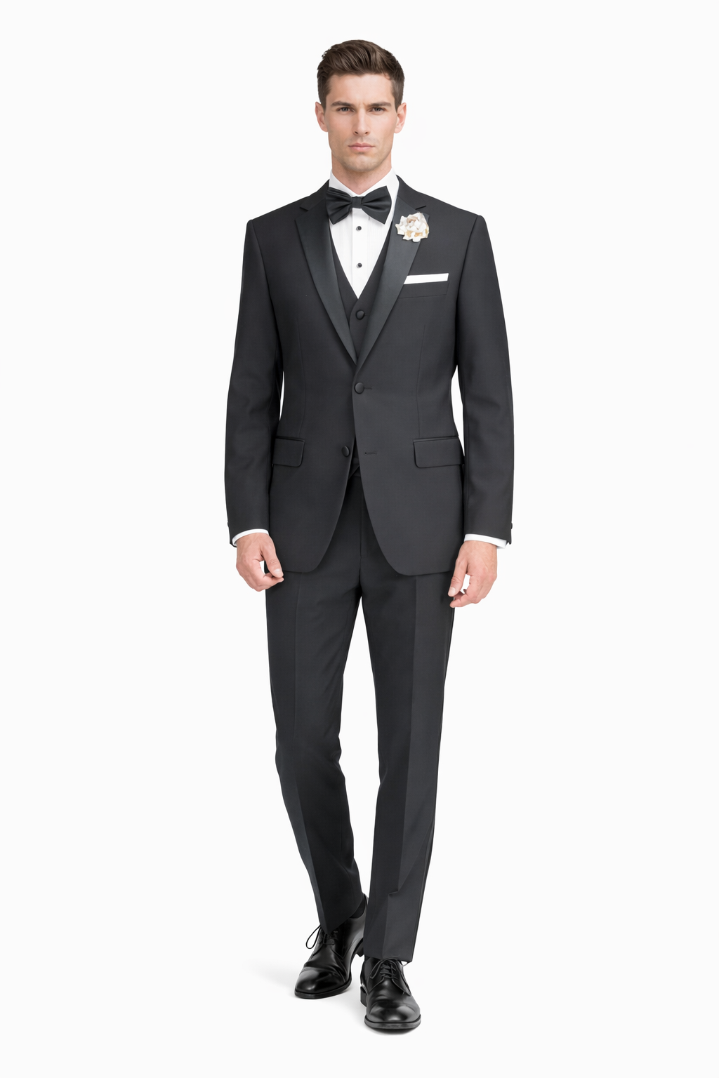 Mens Tiglio Black Tuxedo – Classic Formal Dinner Suit for Wedding, Prom and Black Tie Events - 34 Short or Extra Small