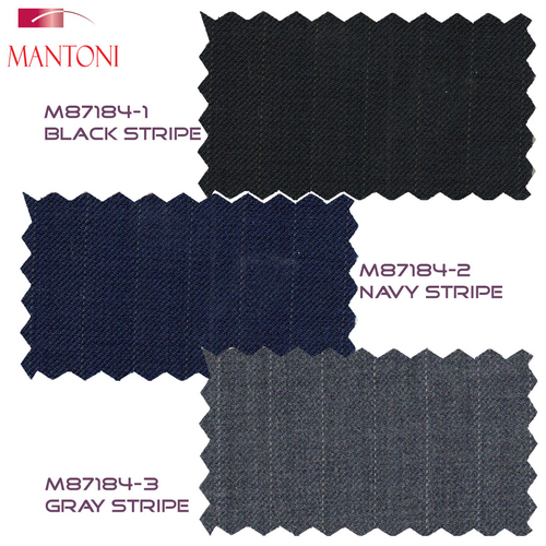 Tiglio Black, Gray, Navy Blue Stripe Two-button Wool Suit 3 Fabrics