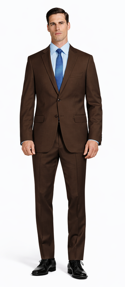 Tiglio Brown Two-Button Wool Suit